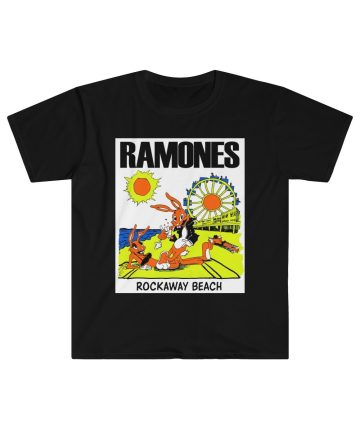 Ramones merch - Ramones t shirt - Ramones shirt - The Ramones Vintage 1988 T Shirt Rockaway Beach Grunge Rock T-shirt - Black T-Shirt - graphic tee - Punk t shirt
