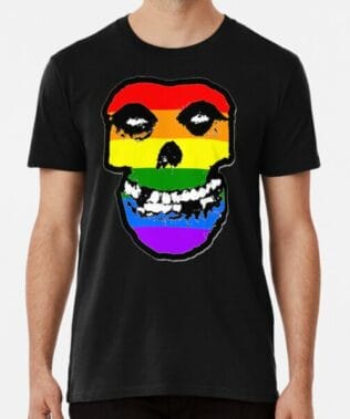 Misfits merch - Misfits t shirt - Misfits shirt - Rainbow Stripe Misfits Skull - Classic Punk LGBT Pride - Black T-Shirt - graphic tee - Punk t shirt