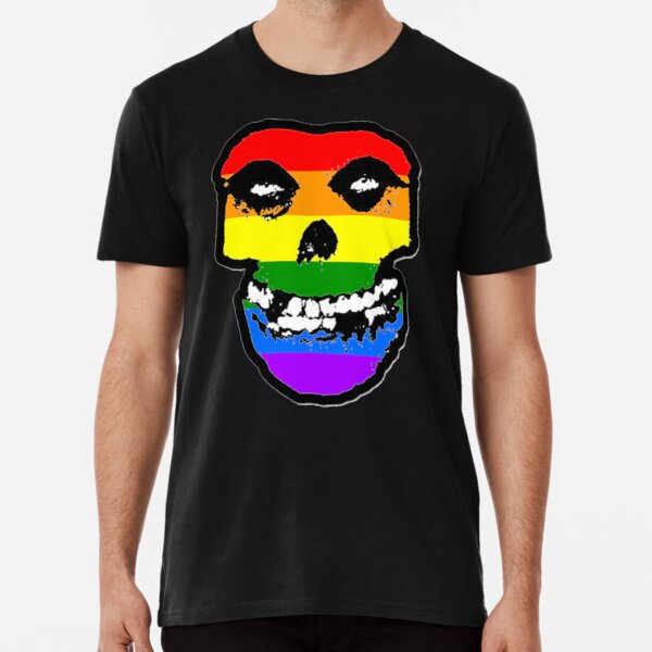 Misfits merch - Misfits t shirt - Misfits shirt - Rainbow Stripe Misfits Skull - Classic Punk LGBT Pride - Black T-Shirt - graphic tee - Punk t shirt