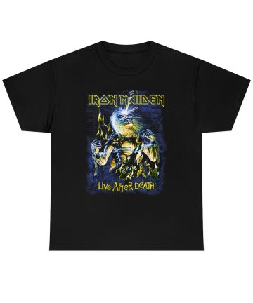 Iron Maiden band merch - Iron Maiden band tee shirt graphic - Iron Maiden band clothing - Iron Maiden band apparel - Iron Maiden band t shirt cotton - Iron Maiden band T-Shirt - Live After Death Premium T-Shirt