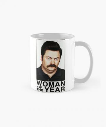 WOMAN OF THE YEAR - RON SWANSON cup - WOMAN OF THE YEAR - RON SWANSON merch - WOMAN OF THE YEAR - RON SWANSON apparel