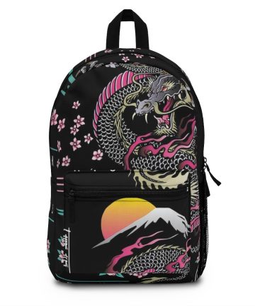 Japanese Dragon Asian Neon retro 80s style Backpack