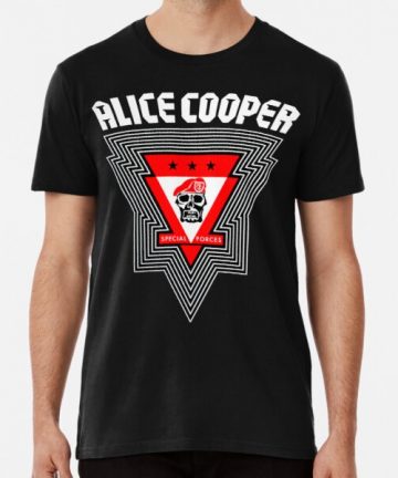 Alice Cooper merch - Alice Cooper tee shirt graphic - Alice Cooper clothing - Alice Cooper apparel - Alice Cooper t shirt cotton - Alice Cooper T-Shirt - Alice Cooper band special forces 101art Essential Premium T-Shirt