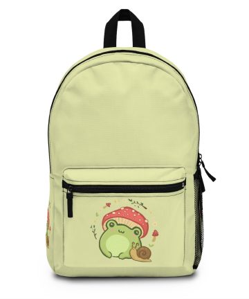 Cottagecore Aesthetic Cute Vintage Frog and Snail Backpack
