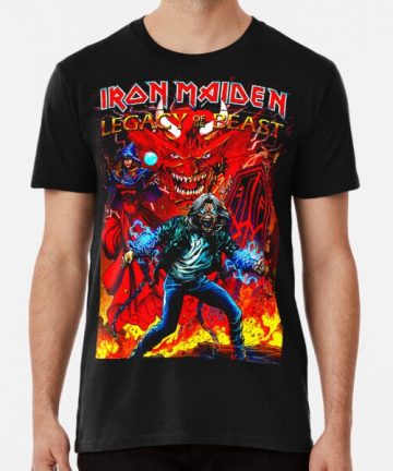 Iron Maiden band merch - Iron Maiden band tee shirt graphic - Iron Maiden band clothing - Iron Maiden band apparel - Iron Maiden band t shirt cotton - Iron Maiden band T-Shirt - Electric Legacy Maiden >> iron TRending Maiden Premium T-Shirt