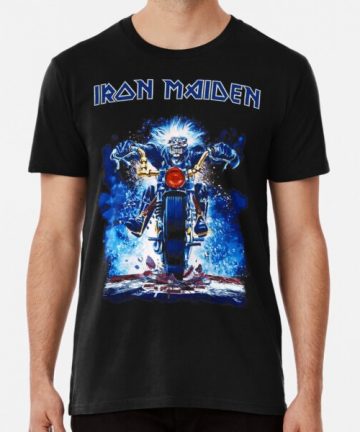 Iron Maiden band merch - Iron Maiden band tee shirt graphic - Iron Maiden band clothing - Iron Maiden band apparel - Iron Maiden band t shirt cotton - Iron Maiden band T-Shirt - Riding blue Premium T-Shirt