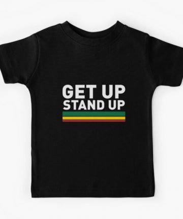 child tshirt cotton - boy tshirt - girl tshirt - Get up Stand up / Reggae rasta vibrations Kids T-Shirt