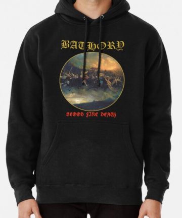 Bathory band merch - Bathory band clothing - Bathory band apparel - Bathory "Blood Fire Death" Hoodie