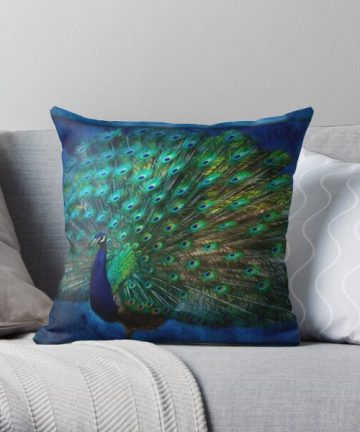 Patterns merch - Patterns apparel - Being Yourself - Peacock Art Throw Pillow