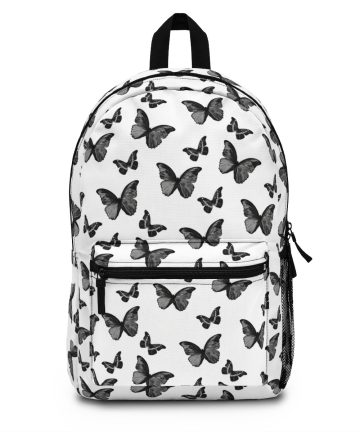 Black & White Butterfly Glam Backpack - Black & White Butterfly Glam #1 #pattern #decor #art bookbag - Black & White Butterfly Glam #1 #pattern #decor #art merch - Black & White Butterfly Glam #1 #pattern #decor #art apparel