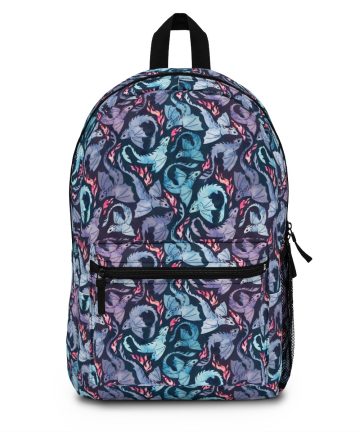 Dragon fire dark turquoise and purple backpack - Dragon fire dark turquoise and purple bookbag - Dragon fire dark turquoise and purple merch - Dragon fire dark turquoise and purple apparel