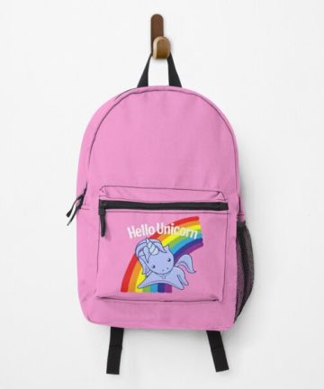 Hello Unicorn backpack - Hello Unicorn bookbag - Hello Unicorn merch - Hello Unicorn apparel