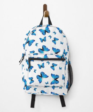 Blue butterflies print backpack - Blue butterflies print bookbag - Blue butterflies print merch - Blue butterflies print apparel