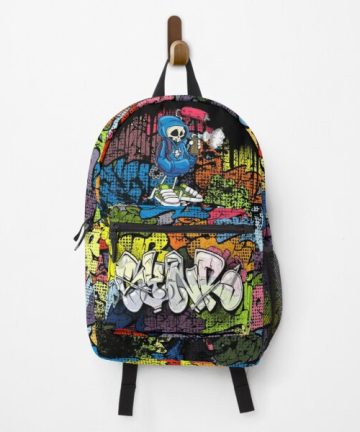 Synr 70s Retro Comic Graffiti Print backpack - Synr 70s Retro Comic Graffiti Print bookbag - Synr 70s Retro Comic Graffiti Print merch - Synr 70s Retro Comic Graffiti Print apparel