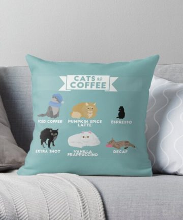 Cats As Coffee pillow - Cats As Coffee merch - Cats As Coffee apparel