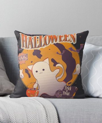 Cute Halloween Ghost pillow - Cute Halloween Ghost merch - Cute Halloween Ghost apparel