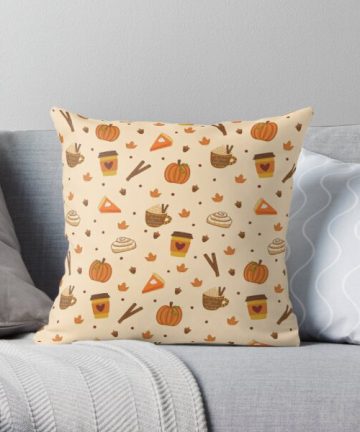 Fall Favorites on Peach Beige pillow - Fall Favorites on Peach Beige merch - Fall Favorites on Peach Beige apparel