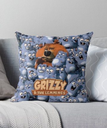 Funny Grizzy and the Lemmings Cartoon Characters pillow - Funny Grizzy and the Lemmings Cartoon Characters merch - Funny Grizzy and the Lemmings Cartoon Characters apparel