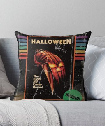 Halloween 1978 VHS horror Movie Poster pillow - Halloween 1978 VHS horror Movie Poster merch - Halloween 1978 VHS horror Movie Poster apparel