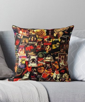 Horror Movies Collage pillow - Horror Movies Collage merch - Horror Movies Collage apparel