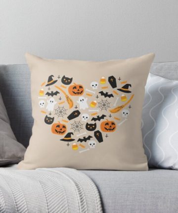 I Love Halloween pillow - I Love Halloween merch - I Love Halloween apparel