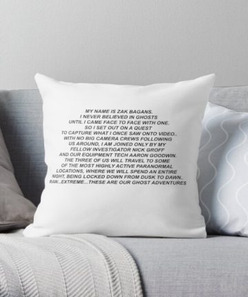 MY NAME IS ZAK BAGANS pillow - MY NAME IS ZAK BAGANS merch - MY NAME IS ZAK BAGANS apparel