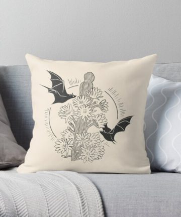 Night Bloom - Bat pillow - Night Bloom - Bat merch - Night Bloom - Bat apparel