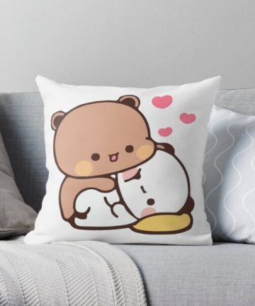 Panda And Brownie Bear Couple pillow - Panda And Brownie Bear Couple merch - Panda And Brownie Bear Couple apparel