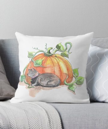 Pumpkin and purr pillow - Pumpkin and purr merch - Pumpkin and purr apparel