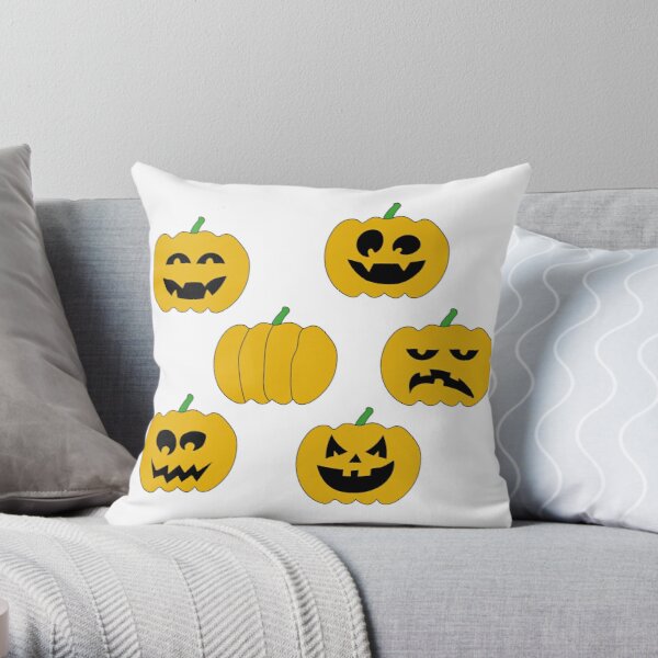 Pumpkin faces Stickers pillow - Pumpkin faces Stickers merch - Pumpkin faces Stickers apparel