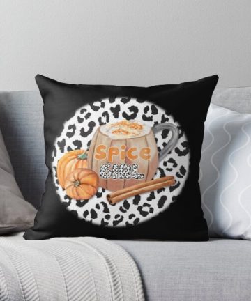 Spice Girl Pumpkin Spice Cheetah pillow - Spice Girl Pumpkin Spice Cheetah merch - Spice Girl Pumpkin Spice Cheetah apparel