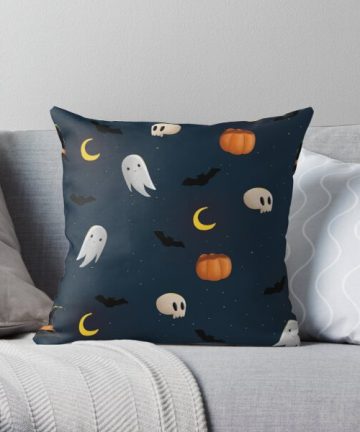 spooky Halloween pattern pillow - spooky Halloween pattern merch - spooky Halloween pattern apparel
