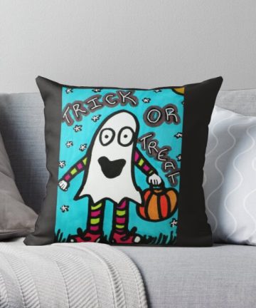 Trick or Treat Ghost pillow - Trick or Treat Ghost merch - Trick or Treat Ghost apparel