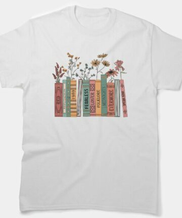Taylor Albums Book Flowers Country Music Lover T-Shirt