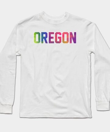Oregon Tie Dye Jersey Letter Long Sleeve T-Shirt