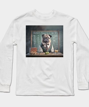 Pug Dog Teacher Professor in School Long Sleeve T-Shirt