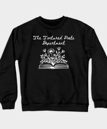 The Tortured Poets Department Floral Book Design Crewneck Sweatshirt