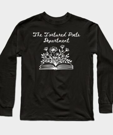 The Tortured Poets Department Floral Book Design Long Sleeve T-Shirt