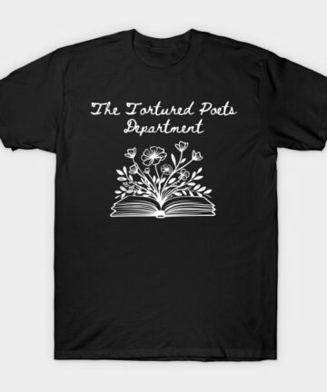 The Tortured Poets Department Floral Book Design T-Shirt