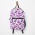 Pink and Purple Watercolor Dinos on White Backpack