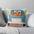Blue vintage truck with pumpkins Throw Pillow