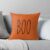 Boo in Black on Autumn Orange Throw Pillow