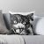 Halloween Cat illustration black and white  Throw Pillow