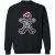 Christmas Gingerbread Man X-Ray Cookie Skeleton Wearing A Santa Hat Sweatshirt